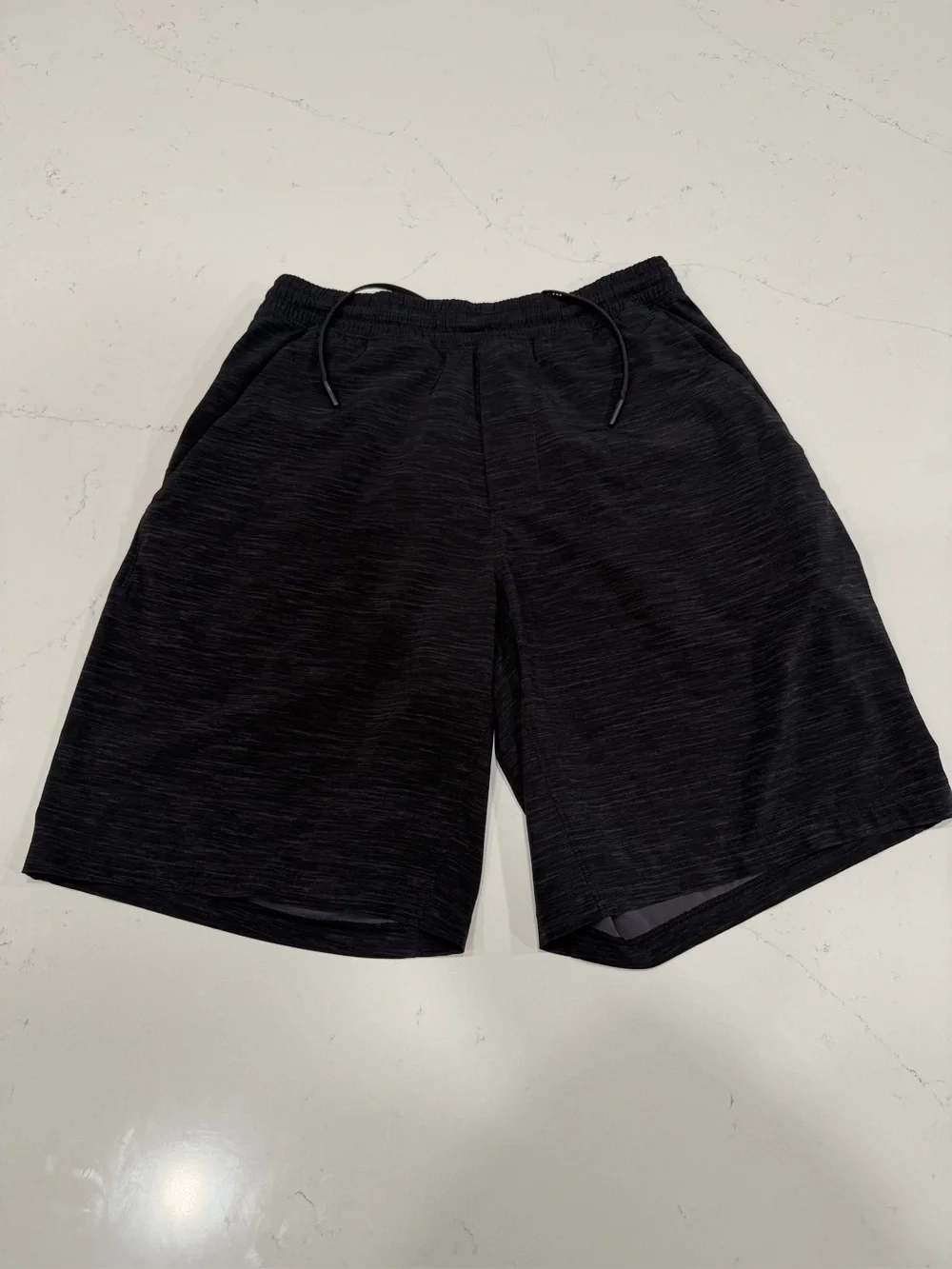 lululemon athletica Men's Black Heather Pace Breaker 9” Shorts - Medium